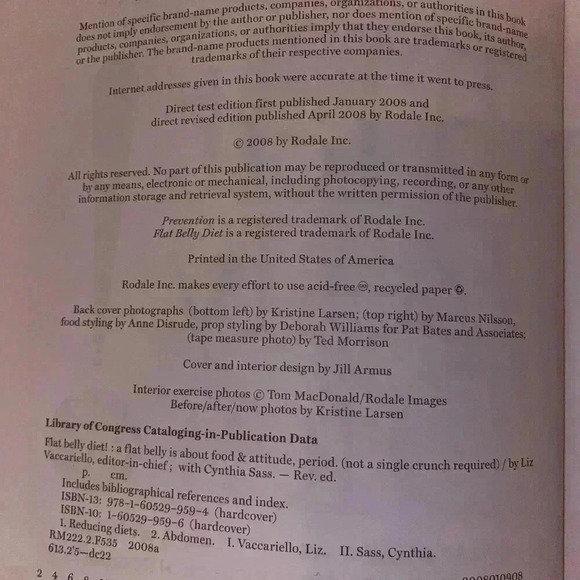 Hardcover Book “Flat Belly Diet” by Liz Vaccariello with Cynthia Sass - Picture 4 of 6